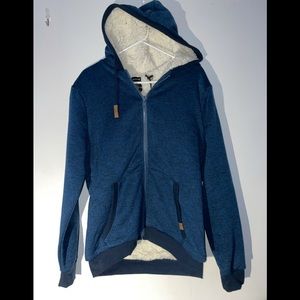 New with Tag Buffalo David Bitton Sherpa Jacket Royal Blue